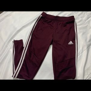 Burgundy Adidas pants